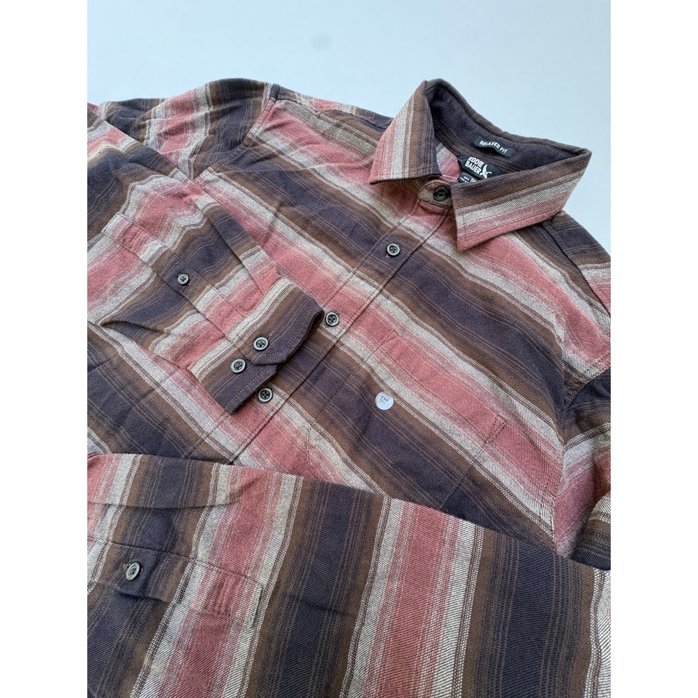 Eddie Bauer Classic Fit Flannel Shirt Mens Size TM Clay Plaid Eddys Favorite NWT